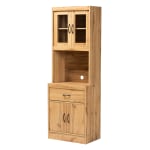 Baxton Studio Laurana 24inW Kitchen Cabinet And Hutch, Oak Brown