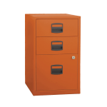 Bisley 14-13/16inD Vertical 3-Drawer Under-Desk File Cabinet, Orange