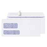 Office Depot Brand #9 Security Envelopes, Double Window, 3-7/8in x 8-7/8in, Clean Seal, White, Box Of 250