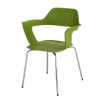 Safco Bandi Shell Stacking Chairs, Green/Silver, Set Of 2