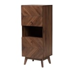 Baxton Studio Hartman 19inW Storage Cabinet, Walnut Brown