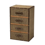 Baxton Studio Owen 16inW 4-Drawer Accent Storage Cabinet, Brown