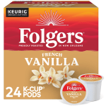 Folgers Gourmet Selections Single-Serve Coffee K-Cup, French Vanilla, Carton Of 24