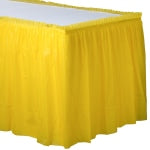 Amscan Plastic Table Skirts, Yellow Sunshine, 21' x 29in, Pack Of 2 Skirts