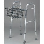 Medline 2-Button Walker Baskets, 5 1/2in x 16in x 7in, Black, Case Of 2