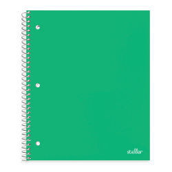 Office Depot Brand Stellar Poly Notebook, 8in x 10-1/2in, Wide Ruled, 200 Pages (100 Sheets), Green