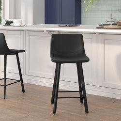 KFI Studios KOOL Stacking Barstool, Coral Orange/Silver