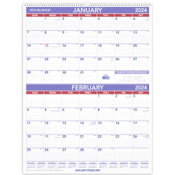 2024 AT-A-GLANCE 2-Month Wall Calendar, 22in x 29in, January To December 2024, PM928