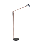 Adesso ADS360 Crane LED Floor Lamp, 60 1/2inH, Black Shade/Black Base