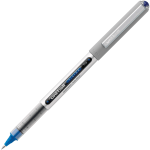 uni-ball Vision Liquid Ink Rollerball Pen, Fine Point, 0.7 mm, Gray Barrel, Blue Ink