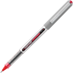 uni-ball Vision Liquid Ink Rollerball Pen, Fine Point, 0.7 mm, Gray Barrel, Red Ink