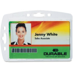 Durable 8005/8012/8268 Replacemt ID Card Holders, Clear, Box Of 10