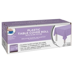 Amscan Boxed Plastic Table Roll, Lavender, 54in x 126'