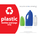 Recycle Across America Plastics Standardized Recycling Label, PLAS-8511, 8 1/2in x 11in, Red