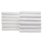 1888 Mills Naked Queen Flat Sheets, 96in x 120in, White, Pack Of 12 Sheets