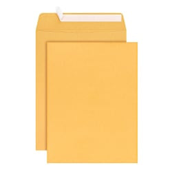 Office Depot Brand Manila Catalog Envelopes, 9in x 12in, Clean Seal, Brown Kraft, Box Of 100