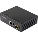 StarTech.com Industrial Fiber to Ethernet Media Converter - 1Gbps SFP to RJ45/CAT6 - SM/MM Fiber to Copper Gigabit Network IP-30 12V Input - Fiber to Ethernet Media Converter extends networks & converts optical fiber to RJ45 Copper/CAT6