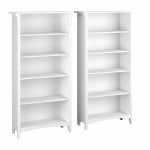 Bush Business Furniture Salinas 63inH 5-Shelf Bookcases, Shiplap Gray/Pure White, Set Of 2 Bookcases, Standard Delivery