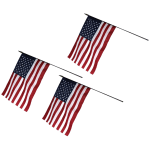 Annin and Company U.S. Classroom Flags With Staffs, 16in x 24in, Pack Of 3 Flags