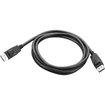 Lenovo DisplayPort to DisplayPort Cable - 5.91 ft DisplayPort A/V Cable for Monitor, PC, TV - First End: 1 x 20-pin DisplayPort 1.2 Digital Audio/Video - Male - Second End: 1 x 20-pin DisplayPort 1.2 Digital Audio/Video - Male - 21.6 Gbit/s - Black