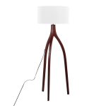 LumiSource Wishbone Contemporary Floor Lamp, 54-3/4inH, White/Walnut