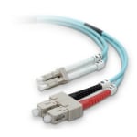 Belkin Fiber Optic Patch Cable - LC Male - SC Male - 65.62ft - Aqua