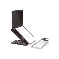 Bakker Elkhuizen Ergo-Q 330 Portable Notebook Stand - Up to 17in Screen Support - 0.5in Height x 9in Width x 12.2in Depth - Desktop - ABS Plastic, Rubber - Anthracite