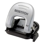 Bostitch EZ Squeeze Two-Hole Punch, 20 Sheet Capacity, Black/Gray