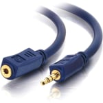 C2G 50ft Velocity 3.5mm M/F Stereo Audio Extension Cable - Mini-phone Female Stereo - Mini-phone Male Stereo - 50ft - Blue