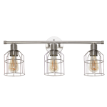 Lalia Home 3-Light Industrial Wired Vanity Light, 6-1/2inW, Brushed Nickel