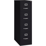 Lorell Fortress 26-1/2inD Vertical 4-Drawer Letter-Size File Cabinet, Black