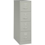 Lorell Fortress 26-1/2inD Vertical 4-Drawer Letter-Size File Cabinet, Light Gray