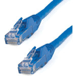 StarTech.com 30ft Blue Cat6 Patch Cable with Snagless RJ45 Connectors - Long Ethernet Cable - 30 ft Cat 6 UTP Cable - First End: 1 x RJ-45 Male Network - Second End: 1 x RJ-45 Male Network - Patch Cable - Gold Plated Connector - 24 AWG - Blue