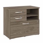 Bush Business Furniture Hybrid 17inD Vertical File Cabinet With Drawers and Shelves, Modern Hickory, Delivery