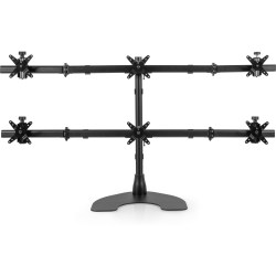 Ergotech 100-D28-B33 - Stand (handle, pole, 6 pivots, stand base) - for 6 LCD displays - black - screen size: 17in-24in - desktop stand