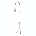 T&S Brass Deck Mount EasyInstall Spring Action Pre-Rinse Faucet, 35-1/2in, Single-Hole Base, Stainless