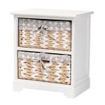 Baxton Studio Rianne 16inW 2-Basket Storage Unit, White