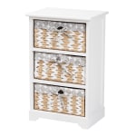 Baxton Studio Rianne 16inW 3-Basket Storage Unit, White