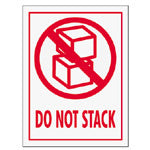 Tape Logic Preprinted International Safe-Handling Labels, IPM309, "Do Not Stack," 3in x 4in, Red, Pack Of 500