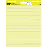 Post-it Super Sticky Easel Pad, 25in x 30in, Yellow With Blue Lines, Pad Of 30 Sheets