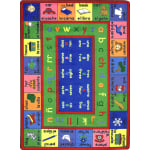 Joy Carpets Kid Essentials Rectangular Area Rug, LenguaLink Spanish, 7-2/3ft x 10-3/4ft, Multicolor