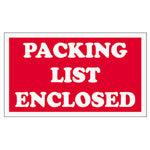 Tape Logic Preprinted Shipping Labels, SCL538, "Packing List Enclosed," 3in x 5in, Red/White, Pack Of 500