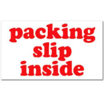 Tape Logic Preprinted Shipping Labels, SCL556, "Packing Slip Inside," 3in x 5in, Red/White, Pack Of 500