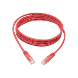 Tripp Lite Cat6 Cat5e Gigabit Molded Patch Cable RJ45 M/M 550MHz Red 7ft - 1 x RJ-45 Male Network - 1 x RJ-45 Male Network - Gold Plated Contact - Red