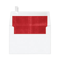 LUX Foil-Lined Invitation Envelopes A4, Peel & Press Closure, White/Red, Pack Of 50