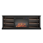 Ameriwood Home Hoffman Fireplace TV Stand For 70in TVs, Black