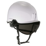 Ergodyne Skullerz 8974V Anti-Fog Class E Safety Helmet With Visor Kit, Smoke Lens, White