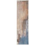 Linon Washable Area Rug, 2ft x 8ft, Durand Beige/Blue