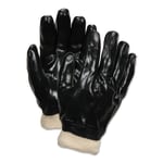 Memphis Glove Dipped PVC Gloves With Knit Wrist, One Size, Black, Pack Of 12 Pairs