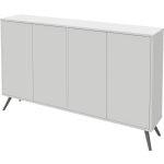 Bestar Krom 60inW Narrow Storage Cabinet With Metal Legs, White